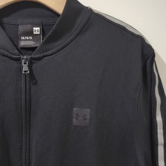 Under Armour Men's Sports Tricot Full Zip Track Jacket Black Size L - Picture 3 of 8